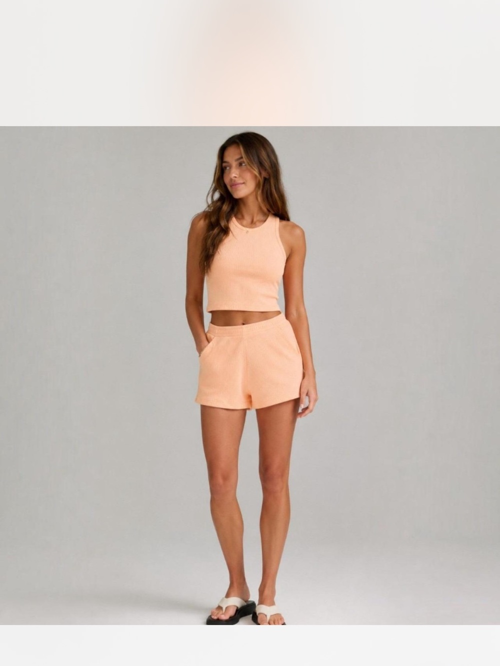 LULULEMON PEACH BELLINI MATCHING SET
TUBE TOP AND SHORTS
